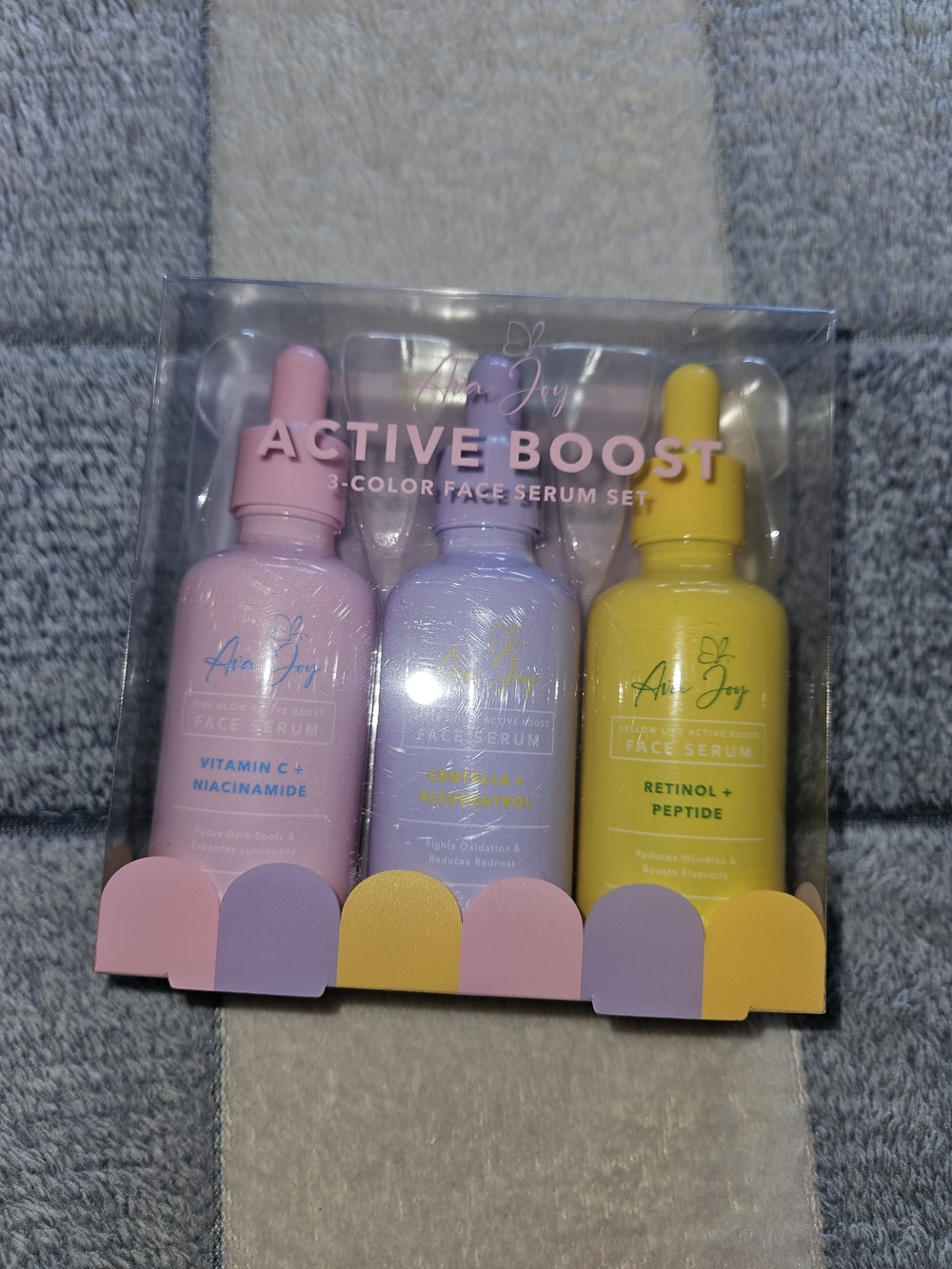 Active Boost 3-Color Face Serum Set - Pink, Lavender, Yellow